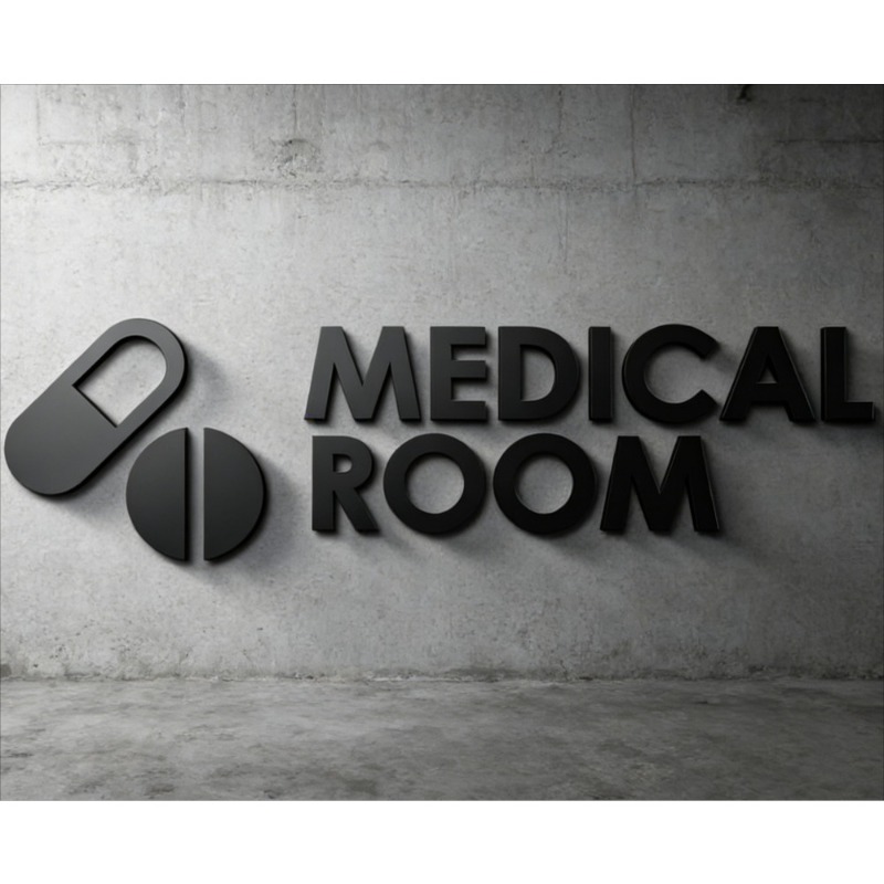 Health Wellness Office - Placa de Sinalização para Sala Médica