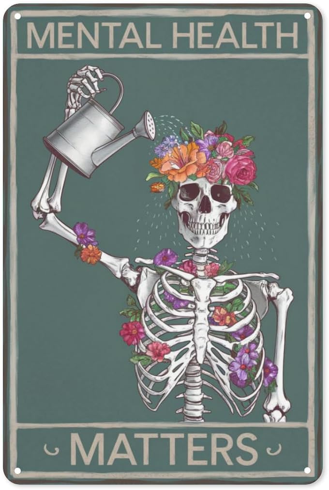 Health Wellness Office - Placa de Metal Gótica para Bem-Estar