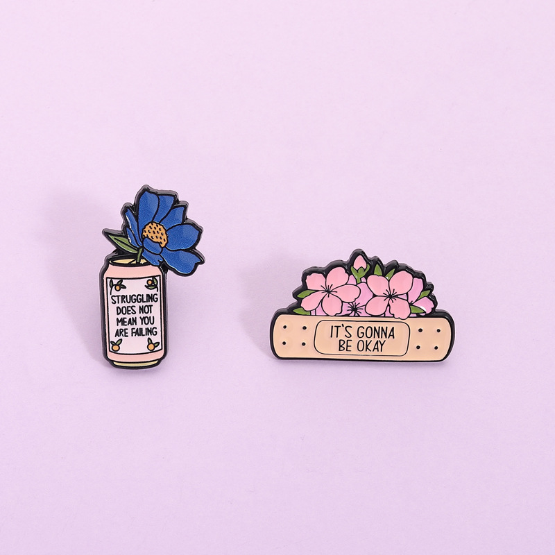 Conjunto de 2 Pins de Esmalte  - Health Wellness Quotes avaliação e preço