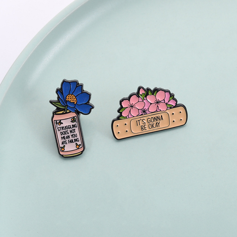 Conjunto de 2 Pins de Esmalte  - Health Wellness Quotes avaliação e preço